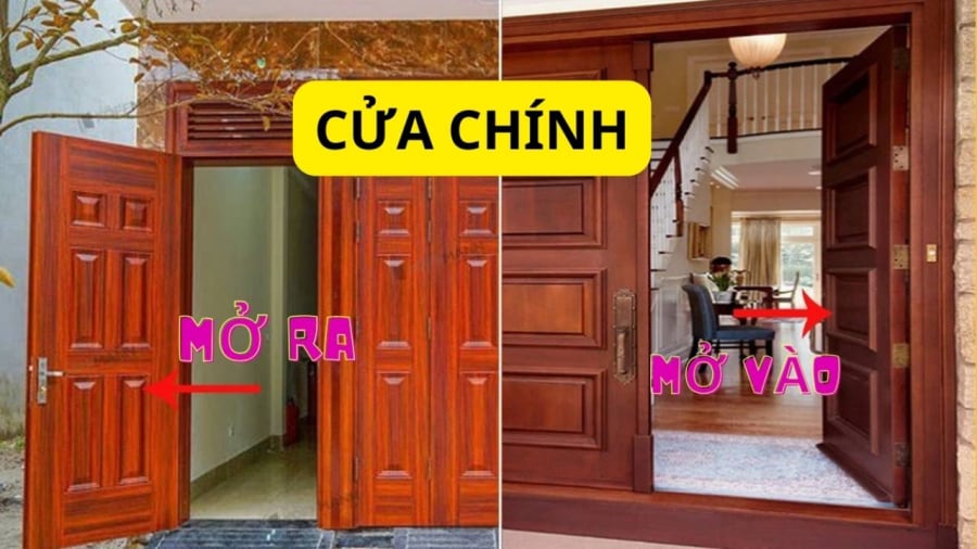 Cửa chính nên mở ra ngoài hay đóng vào?